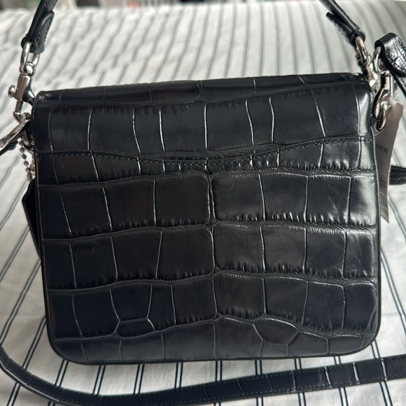 Coach Embossed Croc Leather Cassie Crossbody 19 Black with silver hardware NWT - Picture 14 of 17